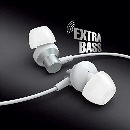 Syrox K15 Stereo Sound Extra Bass Kablolu Kulak Içi Kulaklık 3.5mm Beyaz