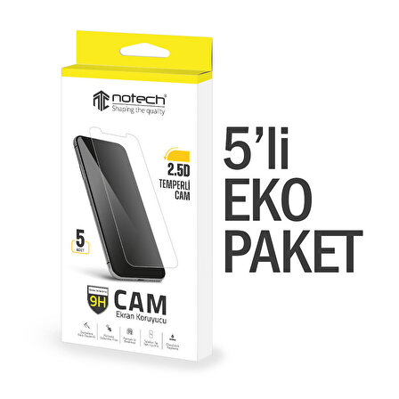 Notech iPhone X / XS Temperli Cam Ekran Koruyucu 5li Eko Paket