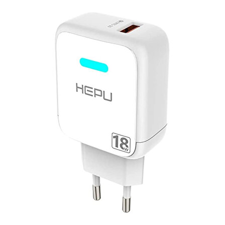 HEPU HP618T QC3.0 18W Seyahat Şarj Aleti USB-Type-C Kablo Set