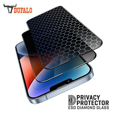 Bufalo iPhone 14 Plus ESD Anti Static Hayalet Privacy Cam Ekran Koruyucu