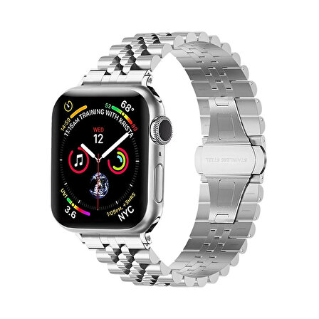 Apple Watch 42 44 45 49 mm Uyumlu RLX Metal Kordon