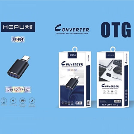 HEPU HP-Z04 USB-A to Type-C Dönüştürücü Adaptör