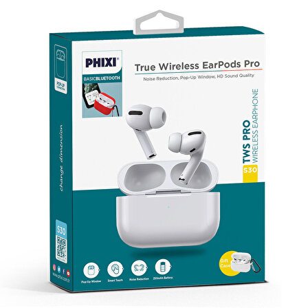 Phixi Basic S30 TWS Kablosuz Earpods Kulakiçi Bluetooth Kulaklık