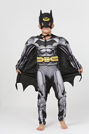 Yeni Sezon Sevilen Karakter Yarasa Adam / Batman Süper Kahraman  Kaslı Kostüm