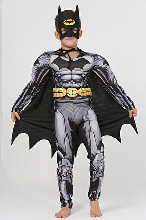 Yeni Sezon Sevilen Karakter Yarasa Adam / Batman Süper Kahraman  Kaslı Kostüm