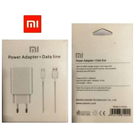 Xiaomi Redmi Mi Şarj Aleti Ve Micro Usb Data Kablosu Mdy 08