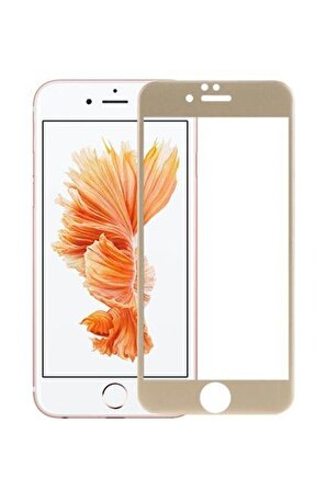 iPhone 7 Plus/8 Plus Uyumlu Kavisli 4D Cam Ekran Koruyucu Gold