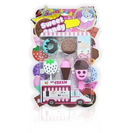 Ice Cream Sweet Candy 5 Parça Dondurmacı Seti - Şekerleme Seti - Çocuk Oyun Oyuncak