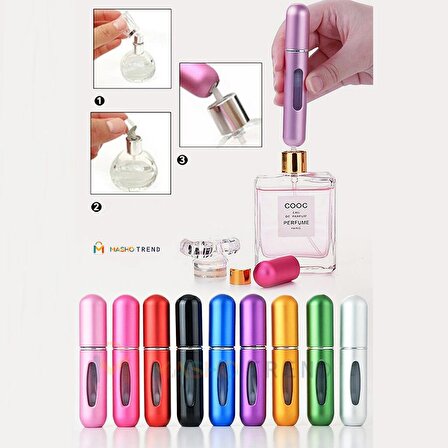 1 Adet 5ML Doldurulabilir Parfüm Şişesi - Cep Parfümü - Pratik Parfüm - Seyahat Parfüm Şişesi