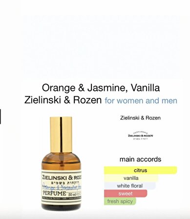 Zielinski & Rozen Perfume Orange & Jasmine, Vanilla 50 ml perfume