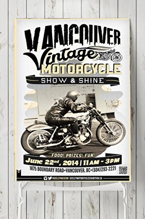 Vintage Motorbike Motorsiklet Posteri