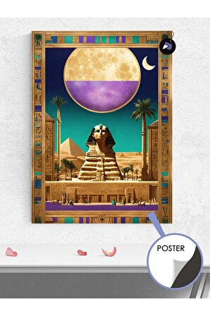Mısır Antik Sfenks Poster - Afiş - Dekoratif Duvar Posteri