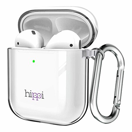 Hippi Airpods 2 Uyumlu Şeffaf Silikonlu  Askılı Kılıf