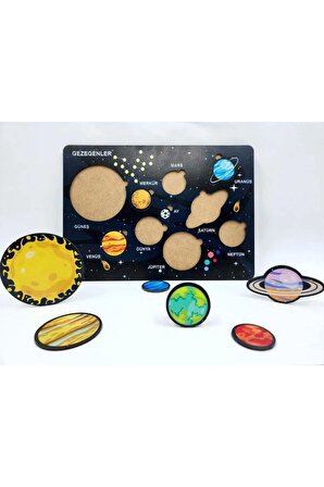 Çok Renkli Solar Sistem Gezegenler Eğitici Bultak Yapboz Puzzle Oyuncak 