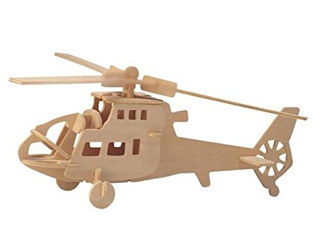3D Ahşap Puzzle Helikopter Maketi