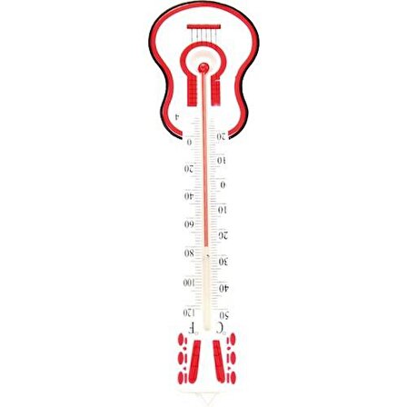Nakres Gitar Tasarımlı Termometre Civalı Duvar Askılı Termometre 5-21 cm Oda Sıcaklığı Ve Sıcaklık Ölçme Termometresi