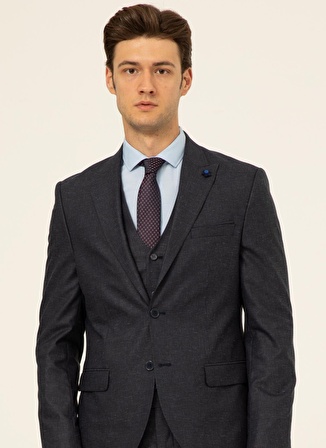 Süvari Normal Bel Slim Fit Lacivert Erkek Takım Elbise TK1020000220