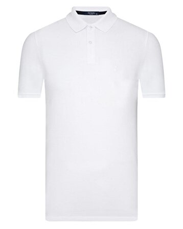 Süvari Armürlü Beyaz Erkek Polo T-Shirt TS1014000269