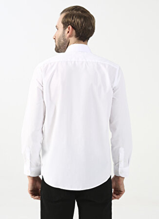 Süvari Regular Fit Klasik Yaka Düz Beyaz Erkek Gömlek GM1001400239