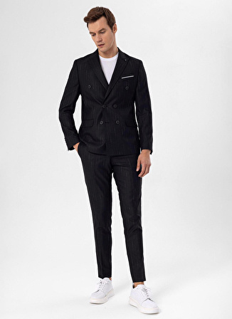 Süvari Normal Bel Slim Fit Siyah Erkek Takım Elbise TK1006900253