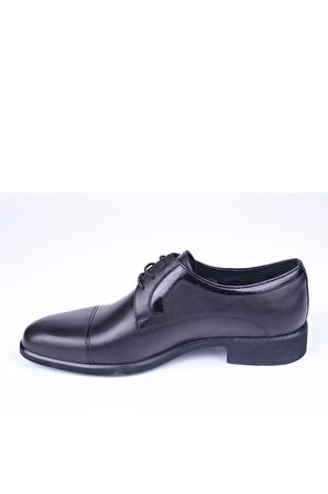 Burç 2240 Erkek Siyah Hakiki Deri Klasik Bağcıklı Ayakkabı 