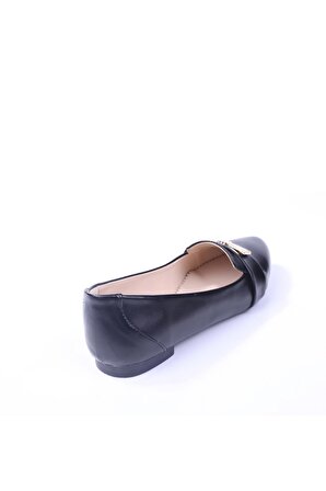 Sedef 0942 Kadın Siyah Fiyonklu Günlük Babet Ayakkabı