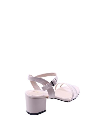 Gizzah 1461 Kadın 5,5 Cm Kalın Topuk Şeffaf  Bantlı Sandalet