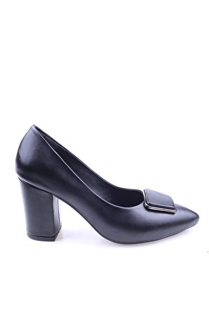 Papuç Sepeti Lp-2839 Kadın 8 Cm Kare Topuklu Ayakkabı