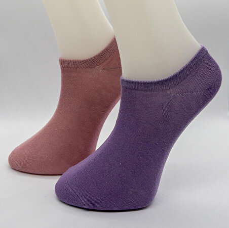 CİHO Socks Premium Pürüzsüz 6 Çift Kadın Yumuşak Dokulu Penye Pamuk Pastel Renkler Patik Çorap