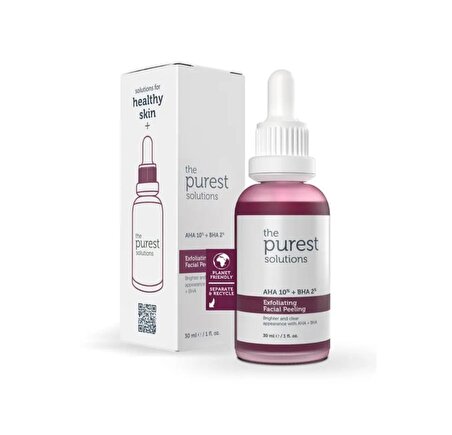 The Purest Solutions Canlandırıcı Cilt Tonu Eşitleyici Yüz Peeling Serum 30 ml Aha 10% + Bha 2%