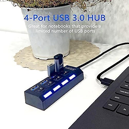 Coverzone Port-13 4 PORT HUB USB 3.0 ÇOĞALTICI ÇOKLAYICI PG-288 1.2 MT