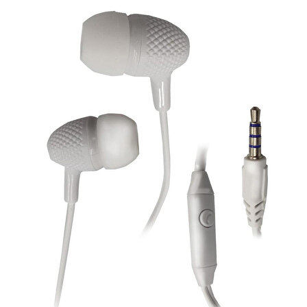 M5000 Kablolu Müzik Dinleme & Telefon Görüşmesi Yapılabilen 1,2 Metre Uzun Kulak İçi Kulaklık / Beyaz