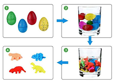 Suda Büyüyen Dinazor Yumurtası Küçük Dinozor Yumurtası - 6 Adet 