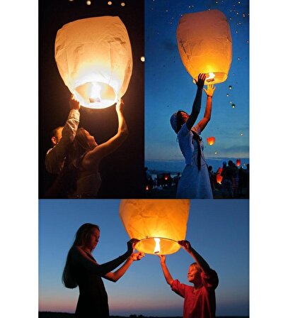3 Adet Dilek Feneri - Sevgili Feneri - Dilek Balonu - Sevgililer Günü - Romantik Hediye