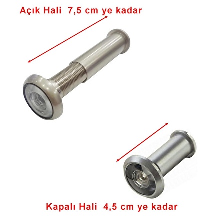 Kapı Dürbünü Çelik Kapı Dürbünü Ahşap Kapı Dürbünü Net Görüntü Ayarlanır  4.5 - 7.5 Cm Ayarlı 360°