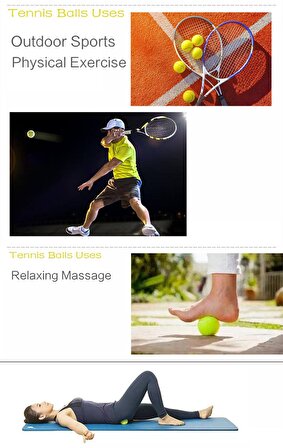 3 Adet Sarı Tenis Topu - Antrenman Tenis Topu - Masaj Topu