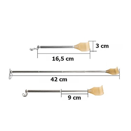 Pratik Uzayabilen Teleskopik Sırt Kaşıma Aleti - Sırt Kaşıyıcı - Sırt Masajı (16,5 -  42 cm)