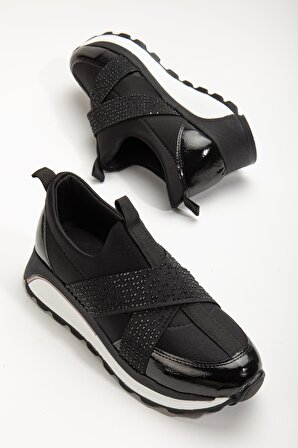 Verica Kadın Spor Ayakkabı Sneaker Lastik Detaylı Taşlı