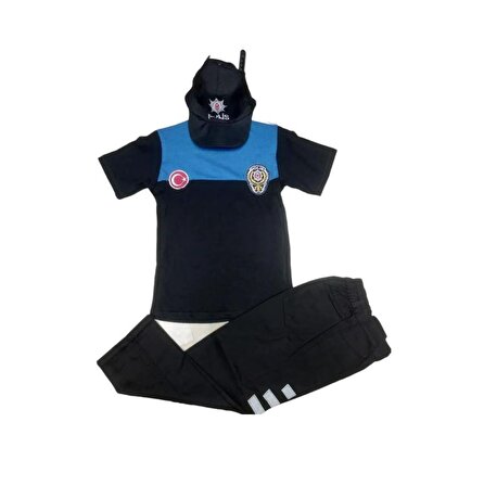 Yunus Polis Kostümü + Şapka + Pantolon Çocuk Polis Üniforması Polis Kıyafeti Polis Kostümü