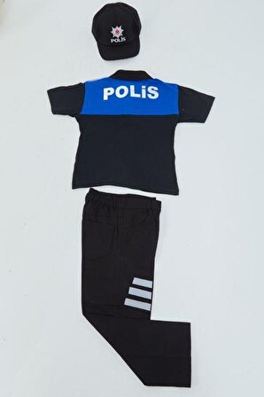 Yunus Polis Kostümü + Şapka + Pantolon Çocuk Polis Üniforması Polis Kıyafeti Polis Kostümü