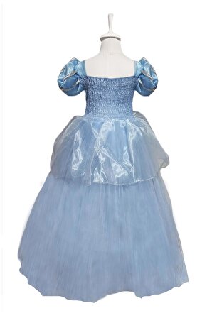 Mavi Sindirella Kostümü Sindirella Elbise- Prenses Elbise Mavi Elbise Cinderella Cosplay