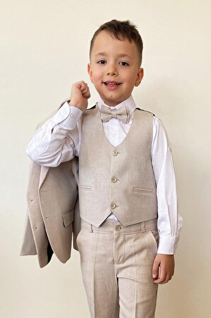 Erkek Çocuk Papyonlu Yelekli Takım Elbise TE.4000