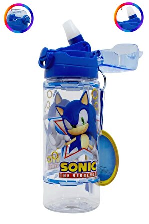 Sonic Şeffaf Matara 500ml - Sonic Suluk - Lisanslı Sonic Matara - Pipetli Suluk