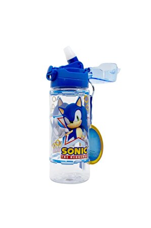Sonic Şeffaf Matara 500ml - Sonic Suluk - Lisanslı Sonic Matara - Pipetli Suluk
