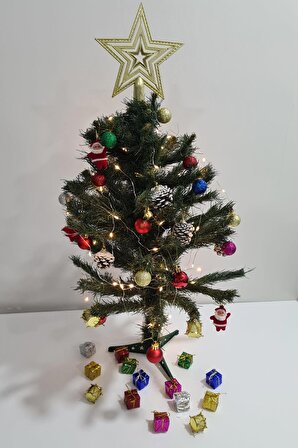 Yılbaşı Çam Ağacı 60 cm 53 Dal - Merry Christmas Çam Ağacı - Yılbaşı Ağacı