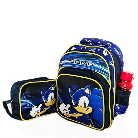 Tamam Sonic Sırt Çantası + Beslenme - Sonic İlkokul Çantası - Erkek Çocuk Çanta Sonic Okul Çantası