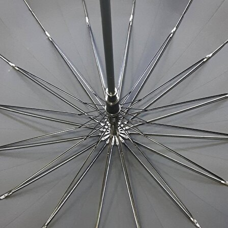Erkek Protokol Baston Şemsiye 110 Cm Çap Ahşap Saplı 16 Telli Şemsiye Kapalı Boyut 95 Cm