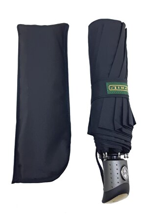 Snotline-April Erkek Şemsiye Çanta Boy Siyah Renk 10 Telli Tam Otomatik Tek Tuşla Açma-Kapama