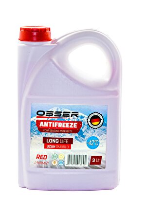 OSSER Antifriz 3 LT Kırmızı -42 Derece 6'Lı Avantaj Paket (Üretim Yılı 2024)