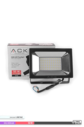 ACK LED Projektör Siyah Kasa 6500K Beyaz Işık 220V 50W AT61-05032